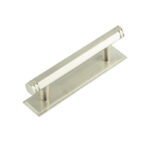 Frelan Hoxton Nile Cabinet Handles 96mm Ctrs Stepped Backplate Satin Nickel