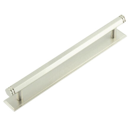 Frelan Hoxton Nile Cabinet Handles 224mm Ctrs Stepped Backplate Satin Nickel