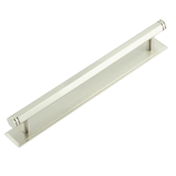 Frelan Hoxton Nile Cabinet Handles 224mm Ctrs Stepped Backplate Satin Nickel