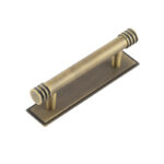 Frelan Hoxton Sturt Cabinet Handles 96mm Ctrs Stepped Backplate Antique Brass