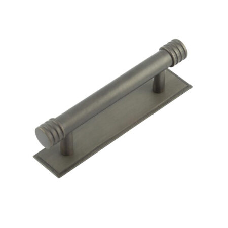 Frelan Hoxton Sturt Cabinet Handles 96mm Ctrs Stepped Backplate Dark Bronze