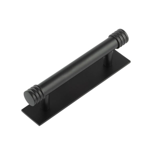 Frelan Hoxton Sturt Cabinet Handles 96mm Ctrs Plain Backplate Matt Black