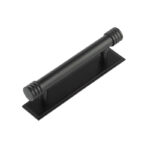 Frelan Hoxton Sturt Cabinet Handles 96mm Ctrs Stepped Backplate Matt Black
