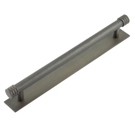 Frelan Hoxton Sturt Cabinet Handles 224mm Ctrs Plain Backplate Dark Bronze