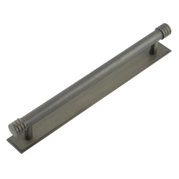 Frelan Hoxton Sturt Cabinet Handles 224mm Ctrs Stepped Backplate Dark Bronze