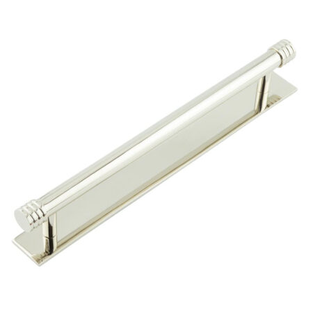 Frelan Hoxton Sturt Cabinet Handles 224mm Ctrs Plain Backplate Polished Nickel