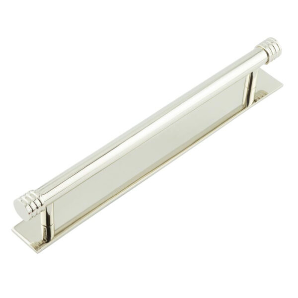 Frelan Hoxton Sturt Cabinet Handles 224mm Ctrs Plain Backplate Polished Nickel