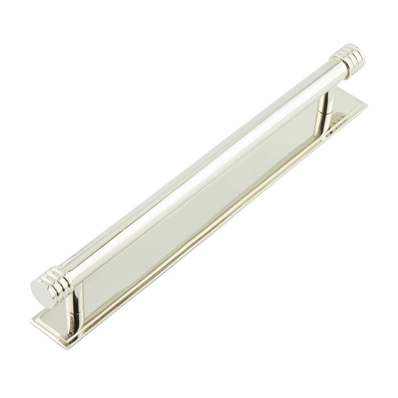 hox-460pn-6060pn.jpg Frelan Hoxton Sturt Cabinet Handles 224mm Ctrs Stepped Backplate Polished Nickel - Image 1