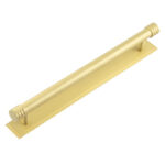 Frelan Hoxton Sturt Cabinet Handles 224mm Ctrs Stepped Backplate Satin Brass