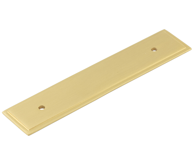 hox6050sb.jpg Frelan Hoxton Rushton Backplate for Cabinet Handles 140x30mm Satin Brass - Image 1