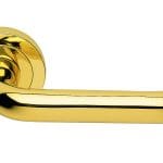Studio H Lever on Round rose in Polished Brass (AQ2)