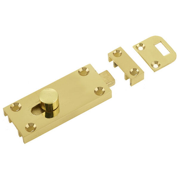Frelan Jedo Bathroom Slide Bolts 63x25mm Polished Brass