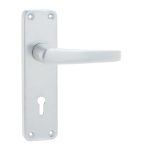 Contract Door Handle on Lockplate Satin Anodised Aluminium