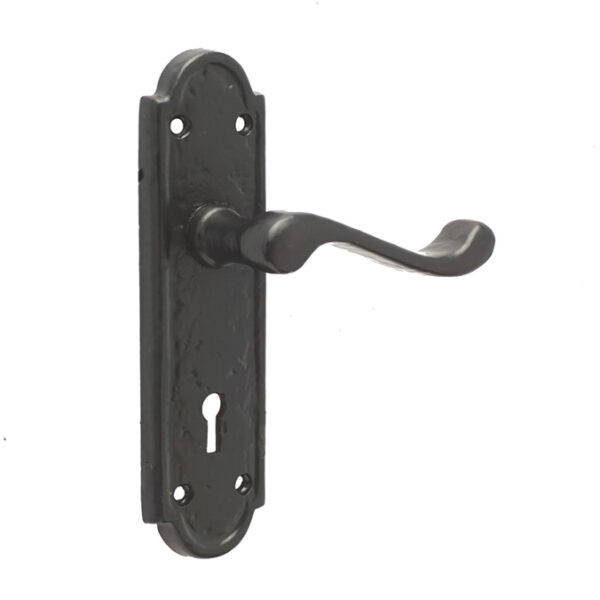 Turnberry Suite Door Handle on Lockplate Black