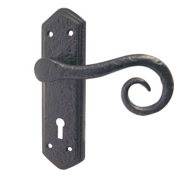 Royal Suite Door Handle on Lockplate Black