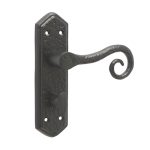 Royal Suite Door Handle on Bathroom Plate Black