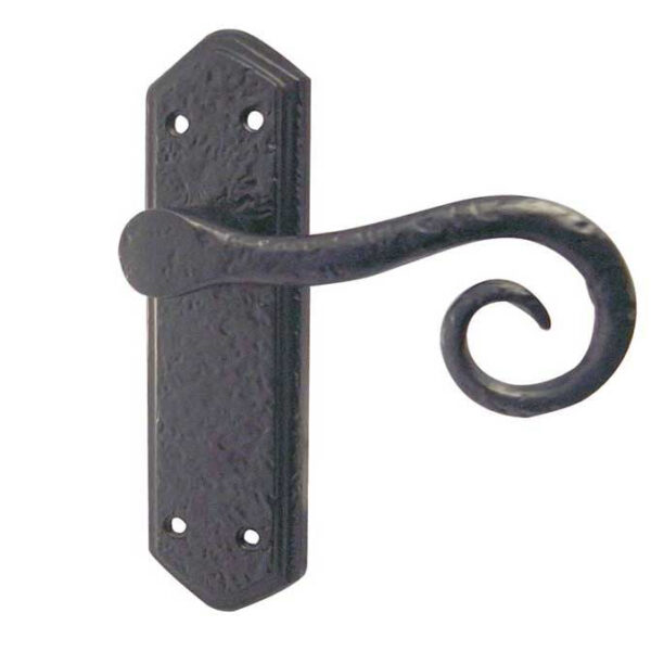 Royal Suite Door Handle on Latchplate Black