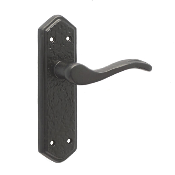 Wentworth Suite Door Handle on Latchplate Black