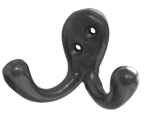 Frelan Antique Double Robe Hooks Black