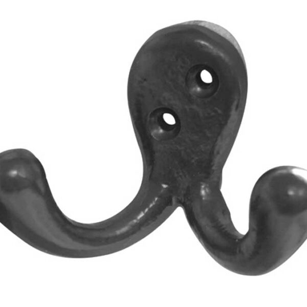 Antique Double Robe Hooks Black