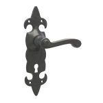 Fleur De Lys Suite Door Handle on lockplate Black
