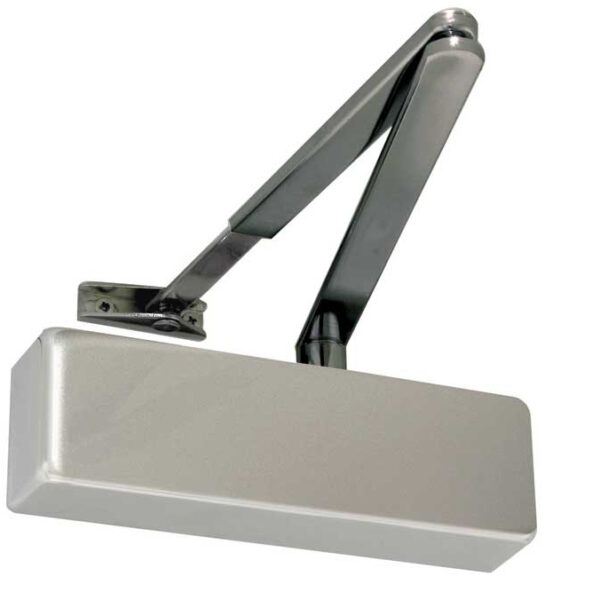 Jedo Standard Door Control with Black Arms en-2-4 Silver Enamelled