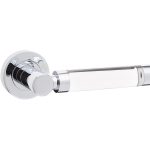 Milo Door Handle on Rose Plain Glass/Polished Chrome