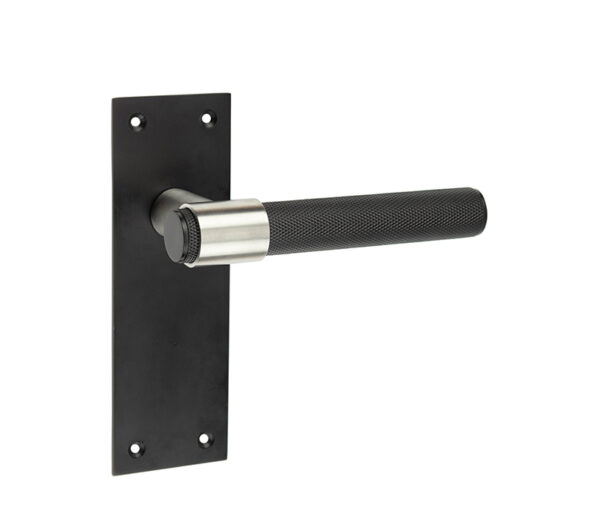 Frelan Nero T-Bar Door Handles on Latchplate Black
