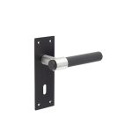 Nero T-Bar Door Handles on Lockplate Black