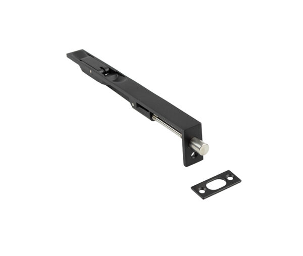 Frelan Stainless Steel Flush Bolts JMB51 Black 203mm x 20mm Square Forend - 203x20mm