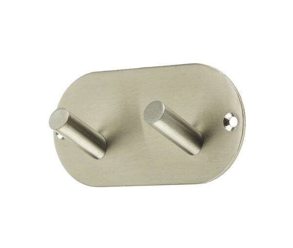 Frelan Double Robe Hook 90x45mm Satin Stainless Steel - 90 x 45mm