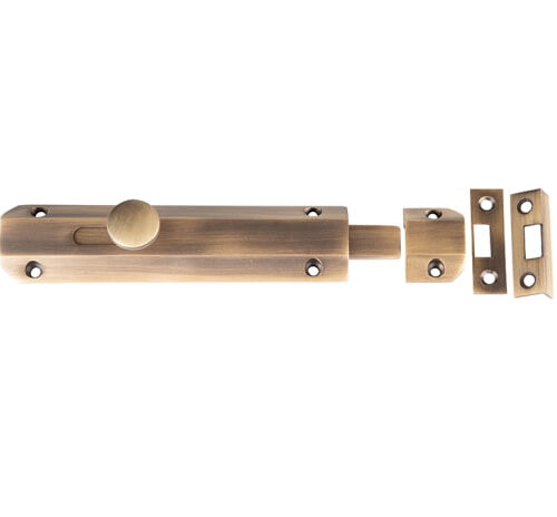 Jedo Architectural Slide Door Bolts 150x35mm Antique Brass
