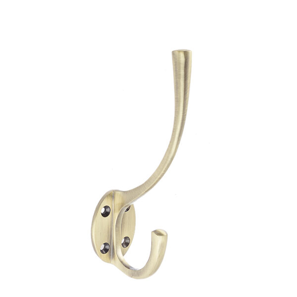 Jedo Solid Brass Hat & Coat Hook 142mm Antique Brass