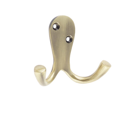 Jedo Double Robe Hooks 53mm Antique Brass