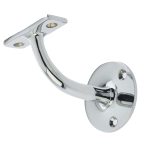 Jedo Solid Brass Handrail Brackets 75mm Polished Chrome
