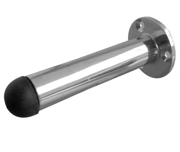 Frelan Jedo Cylinder Wall Mounted Door Stop on Rose 65mm Polished Chrome