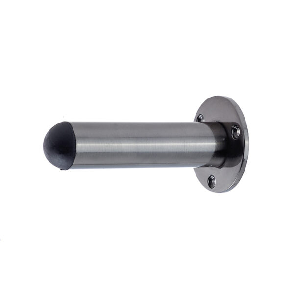 Jedo Cylinder Wall Mounted Door Stop on Rose 75mm Dark Bronze