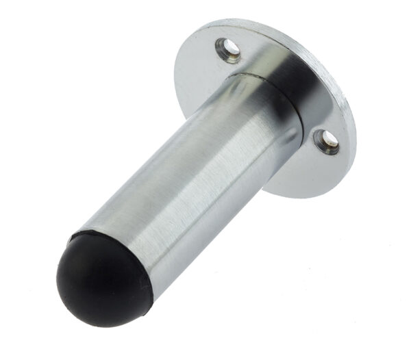 Frelan Jedo Cylinder Wall Mounted Door Stop on Rose 75mm Satin Chrome