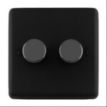 Eurolite Stainless steel 2 Gang Dimmer - Matt Black Eurolite Stainless steel 2 Gang Dimmer - Matt Black (MB2D400)