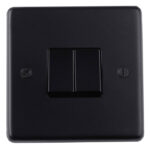 Eurolite Stainless steel 2 Gang Switch - Matt Black Eurolite Stainless steel 2 Gang Switch - Matt Black (MB2SWB)