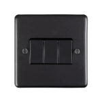 Eurolite Stainless steel 3 Gang Switch - Matt Black Eurolite Stainless steel 3 Gang Switch - Matt Black (MB3SWB)