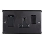 Eurolite Stainless steel 45Amp Switch With A Socket - Matt Black Eurolite Stainless steel 45Amp Switch With A Socket - Matt Black (MB45ASWASB)