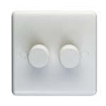 Eurolite Enhance White Plastic 2 Gang Dimmer - White Eurolite Enhance White Plastic 2 Gang Dimmer - White (PL3504/22)