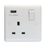 Eurolite Enhance White Plastic 1 Gang Usb Socket - White Eurolite Enhance White Plastic 1 Gang Usb Socket - White (PL4610)