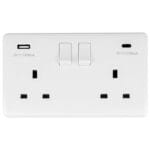 Eurolite Enhance White Plastic Enhance White Plastic 2 Gang Usb C Socket - White Eurolite Enhance White Plastic Enhance White Plastic 2 Gang Usb C Socket - White (PL4620C)