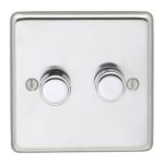 Eurolite Stainless steel 2 Gang Dimmer - Polished Stainless Steel Eurolite Stainless steel 2 Gang Dimmer - Polished Stainless Steel (PSS2D400)