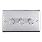 Eurolite Stainless steel 3 Gang Dimmer - Polished Stainless Steel Eurolite Stainless steel 3 Gang Dimmer - Polished Stainless Steel (PSS3D400)