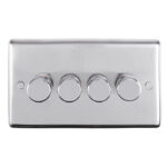 Eurolite Stainless steel 4 Gang Dimmer - Polished Stainless Steel Eurolite Stainless steel 4 Gang Dimmer - Polished Stainless Steel (PSS4D400)