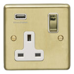 Eurolite Stainless steel 1 Gang Usb Socket - Satin Brass Eurolite Stainless steel 1 Gang Usb Socket - Satin Brass (SB1USBPBW)