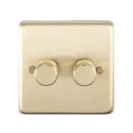 Eurolite Stainless steel 2 Gang Dimmer - Satin Brass Eurolite Stainless steel 2 Gang Dimmer - Satin Brass (SB2D400)